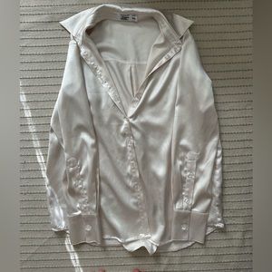 Tigermist Oversized Satin Button Down